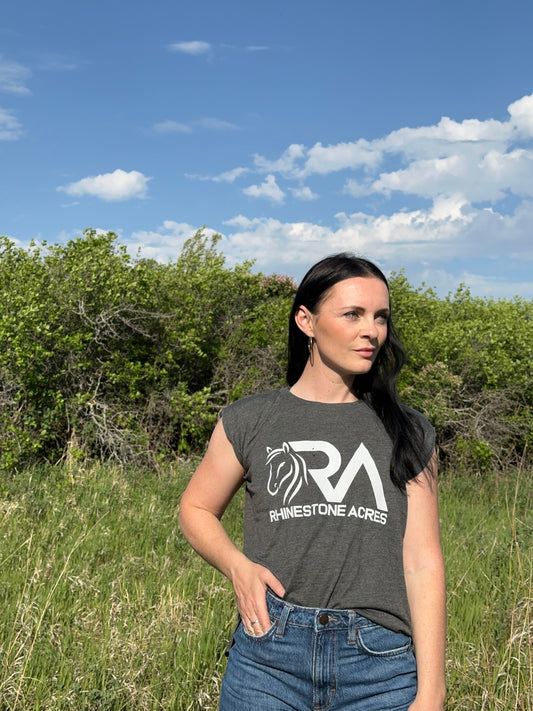Flowy Muscle T-shirt with Rolled Cuff